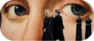 Artistic mural backdrop during ADHD intake assessment process.