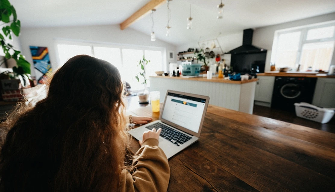 Individual attending a virtual mental health session in Madison, WI.