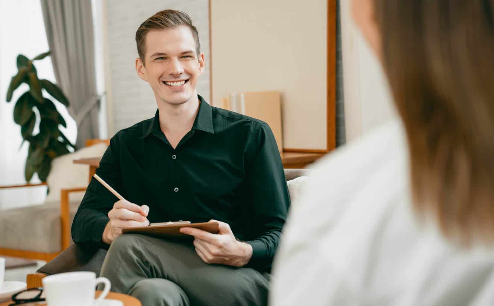 Therapist meeting with client at IOP in Madison, WI.