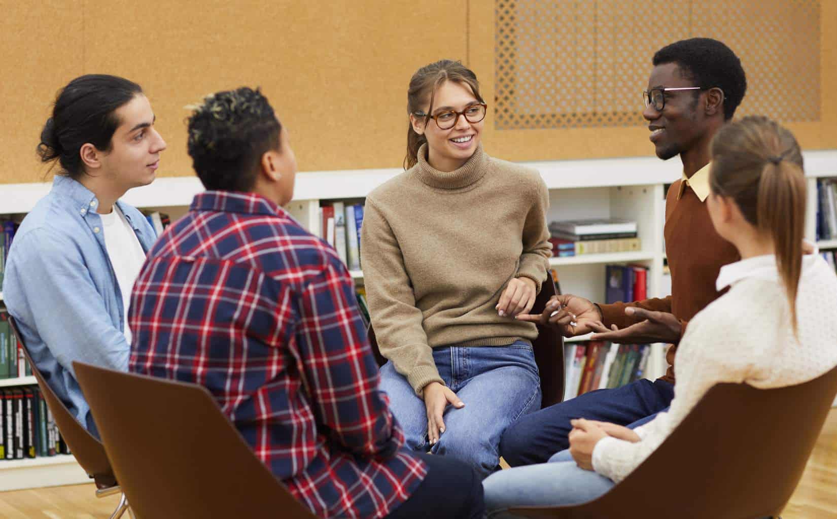 Clients participating in group therapy during mental health IOP in Madison, WI.