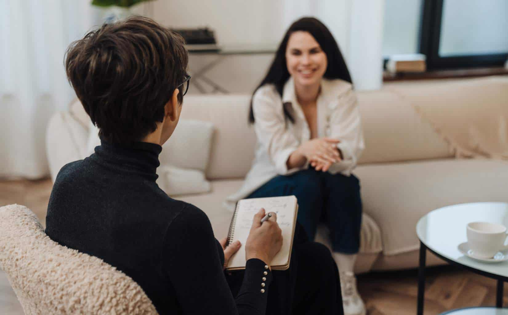 Client receiving therapeutic support during depression treatment in Madison, WI.