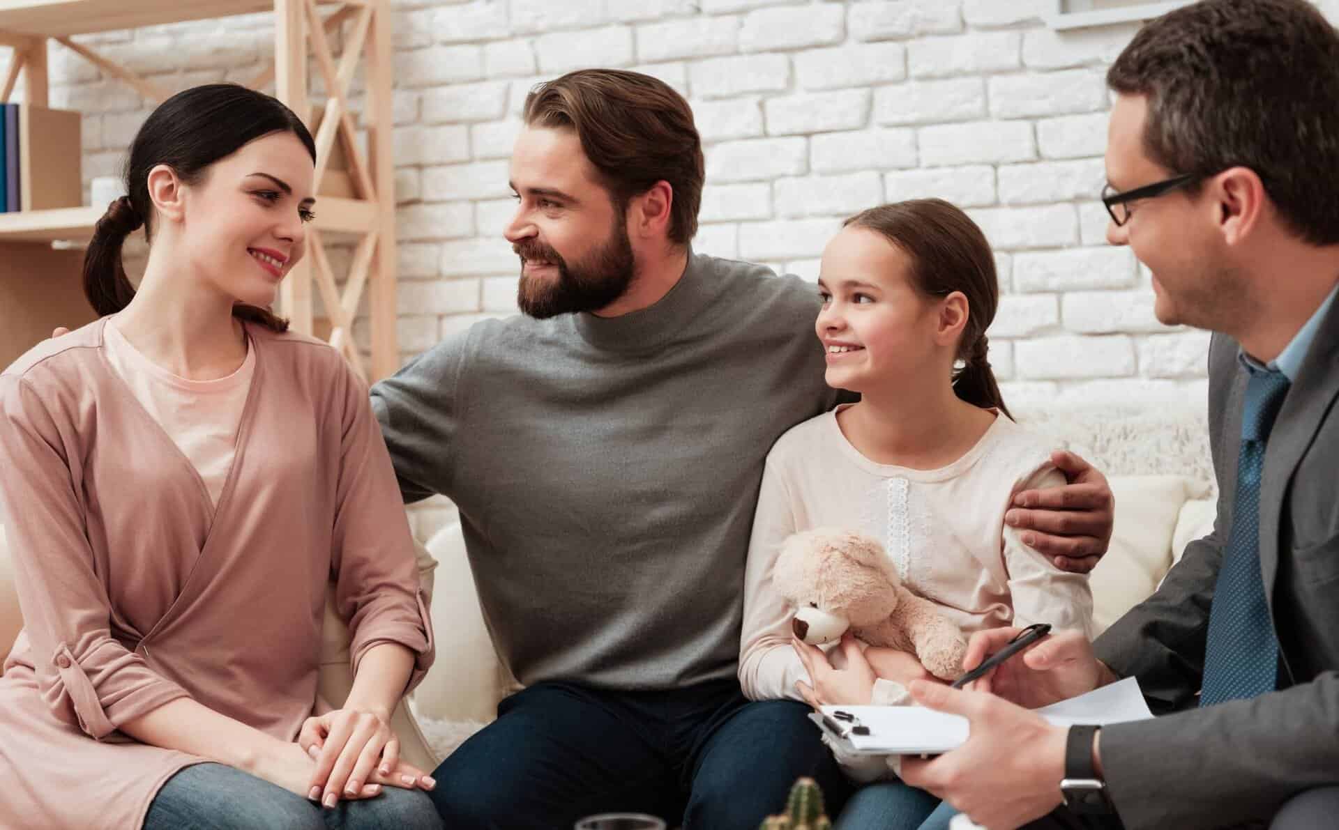 Family participating in therapy session in Madison, WI