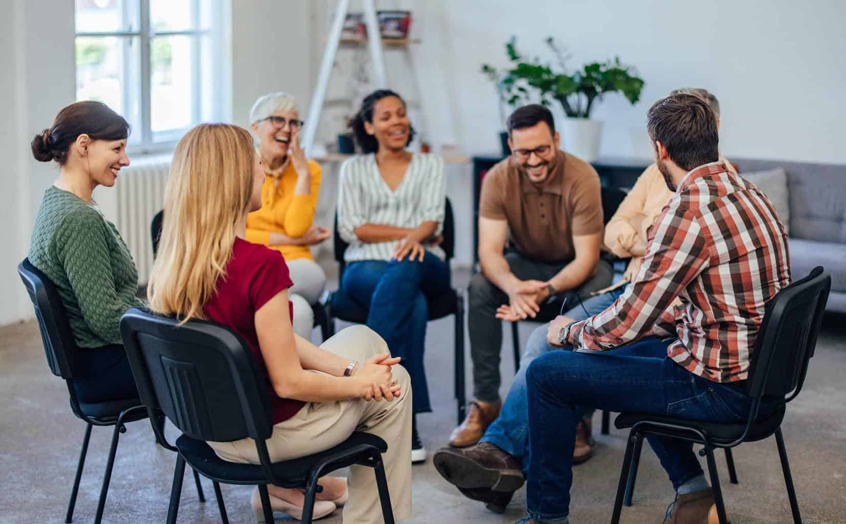 People participating in group therapy in Madison, WI.