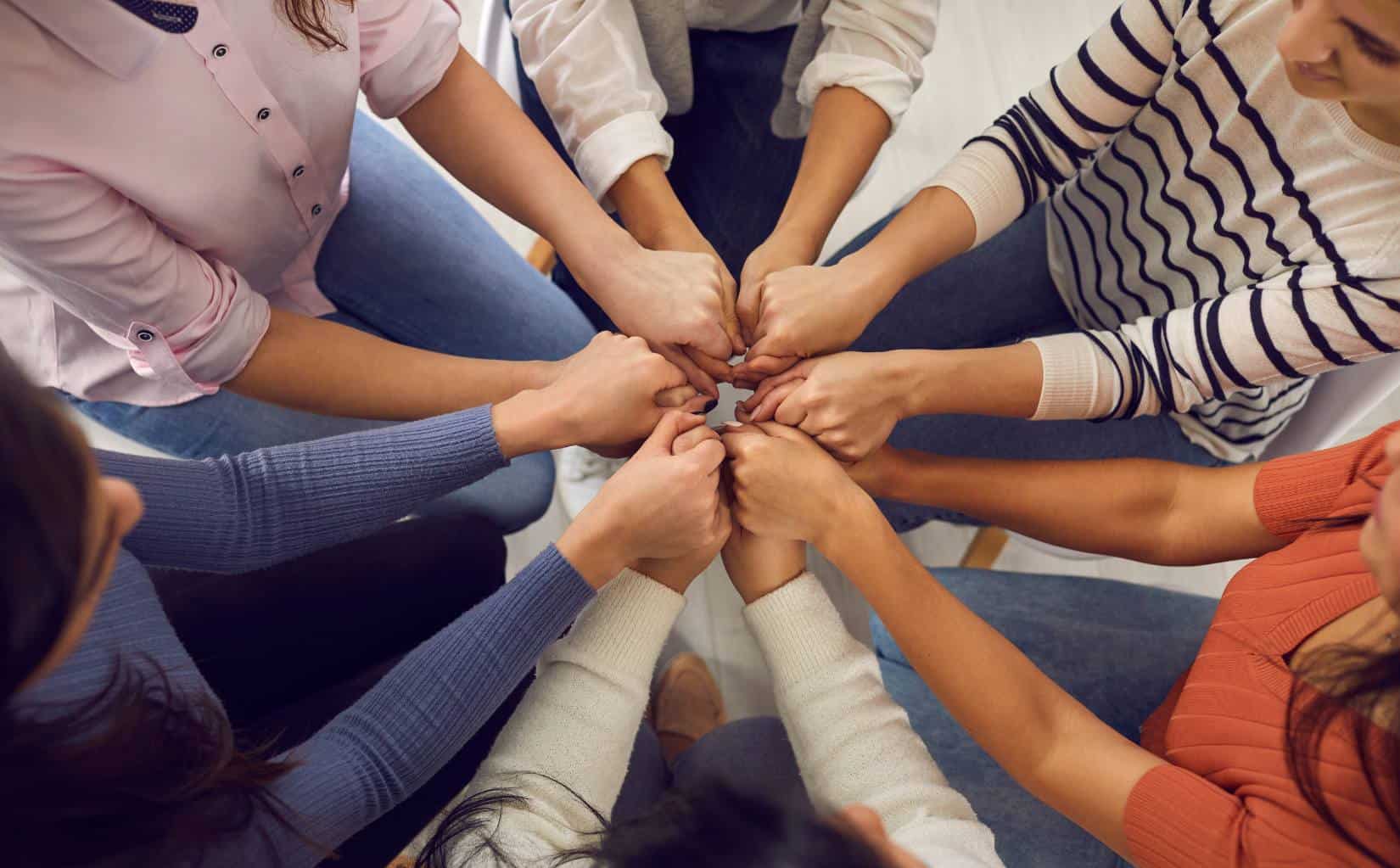 Clients connecting during group therapy.