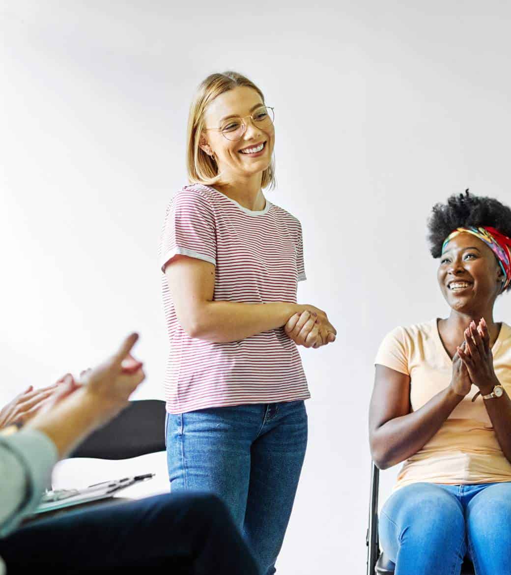 Group sharing experiences during Group Therapy in Madison, WI.