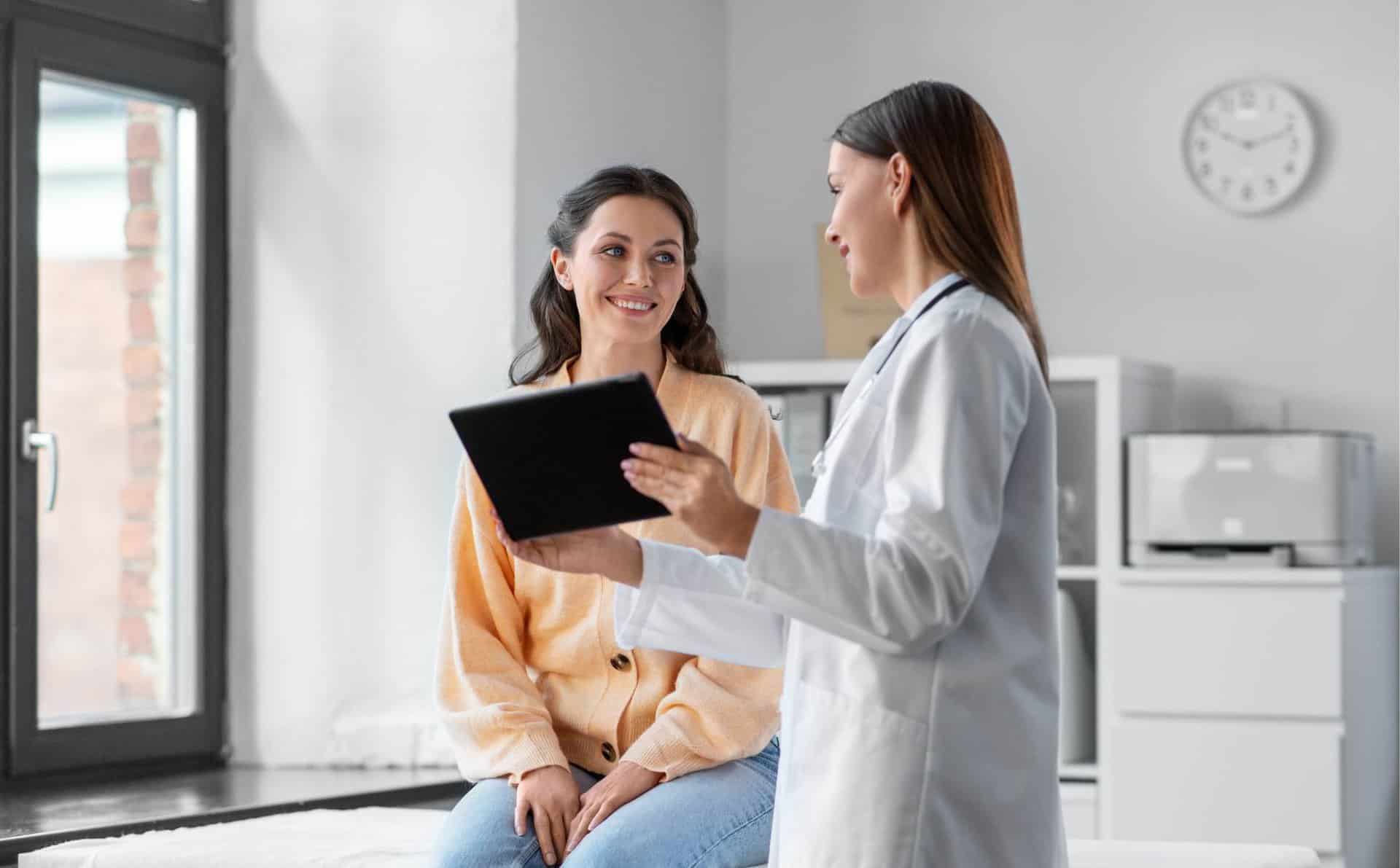 Woman receiving clinical support for medication assisted treatment in Madison, WI.