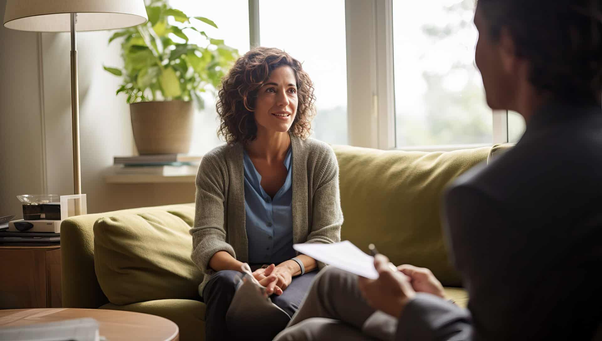 woman having a session for dbt for ptsd