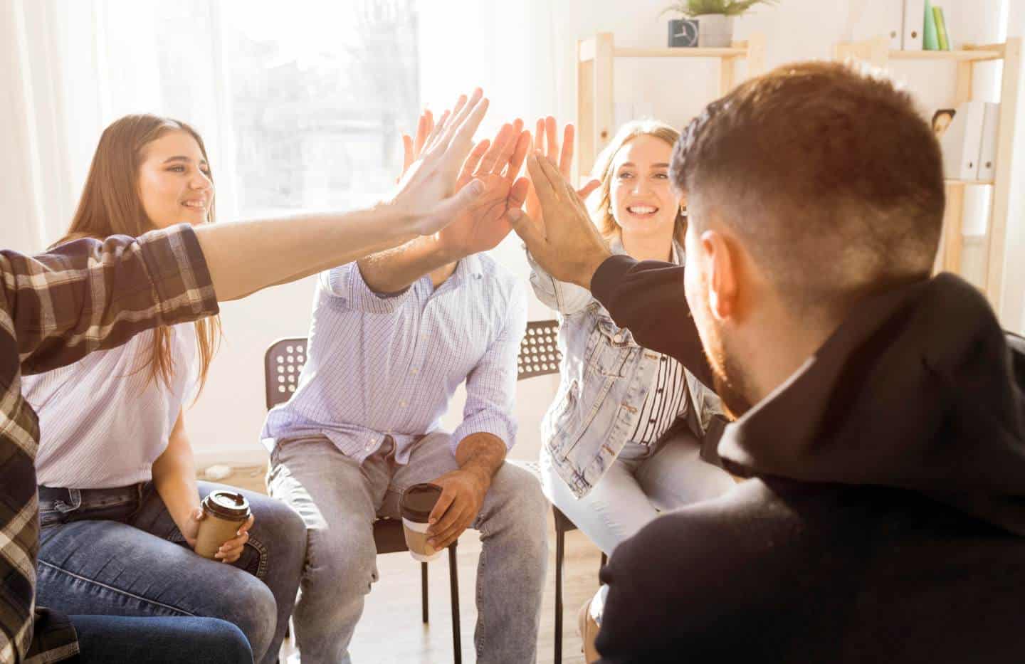 Group counseling as part of rehab for professionals in Madison, WI.