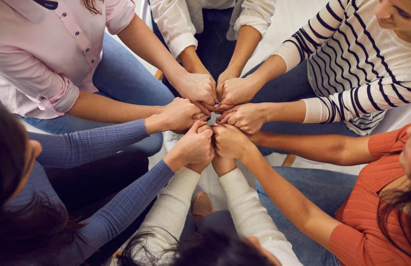 Group support session during rehab for women in Madison, WI.