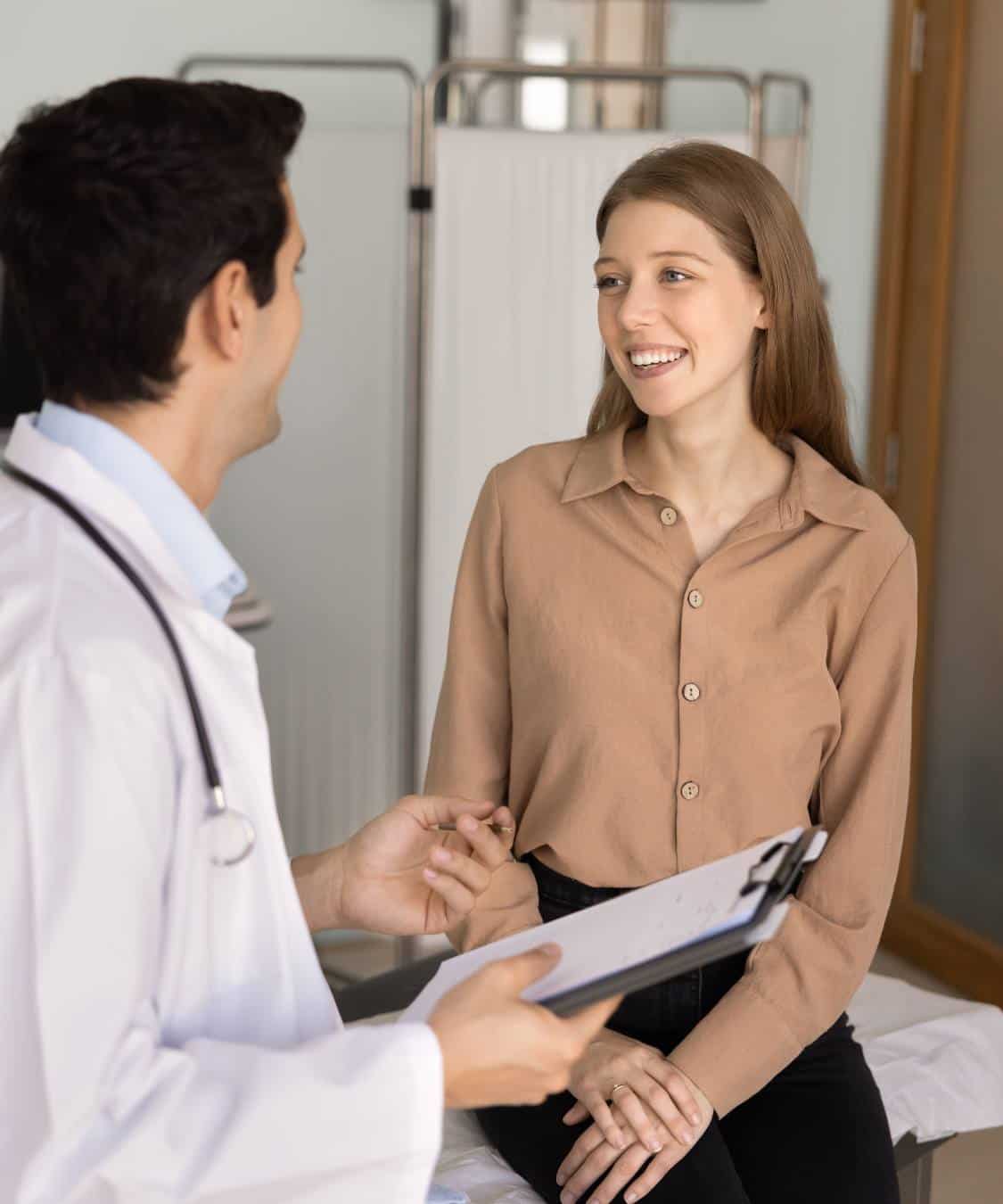 Woman receiving medical guidance during Xanax addiction treatment in Madison, WI.
