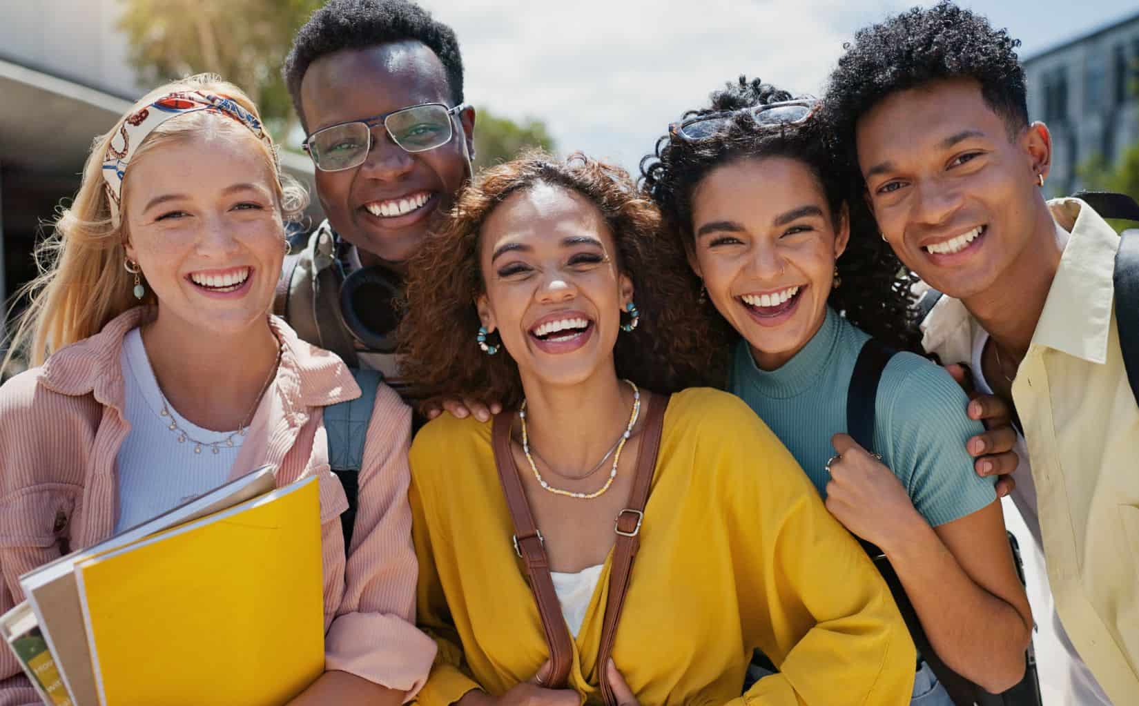 Happy students together during behavioral health treatment for students in Madison, WI.