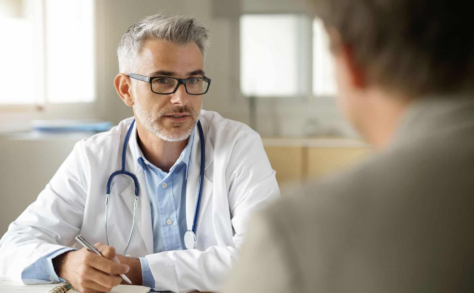 Doctor explaining why an antidepressant may not be working to a client.